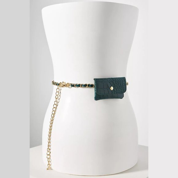 NEW Chain Credit Card, ID, Coin Purse, WOC - Emerald Green by Anthropologie - Picture 3 of 3